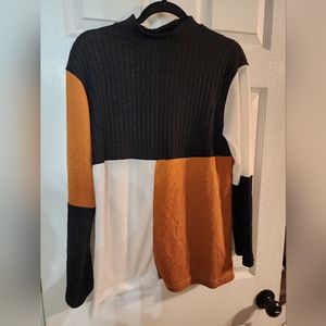 Tickled Teal Women’s Large Boutique Colorblock Dressy Top